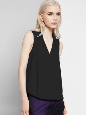 NWT Three Eighty Two Women's Monroe Surplice Top Black Size L